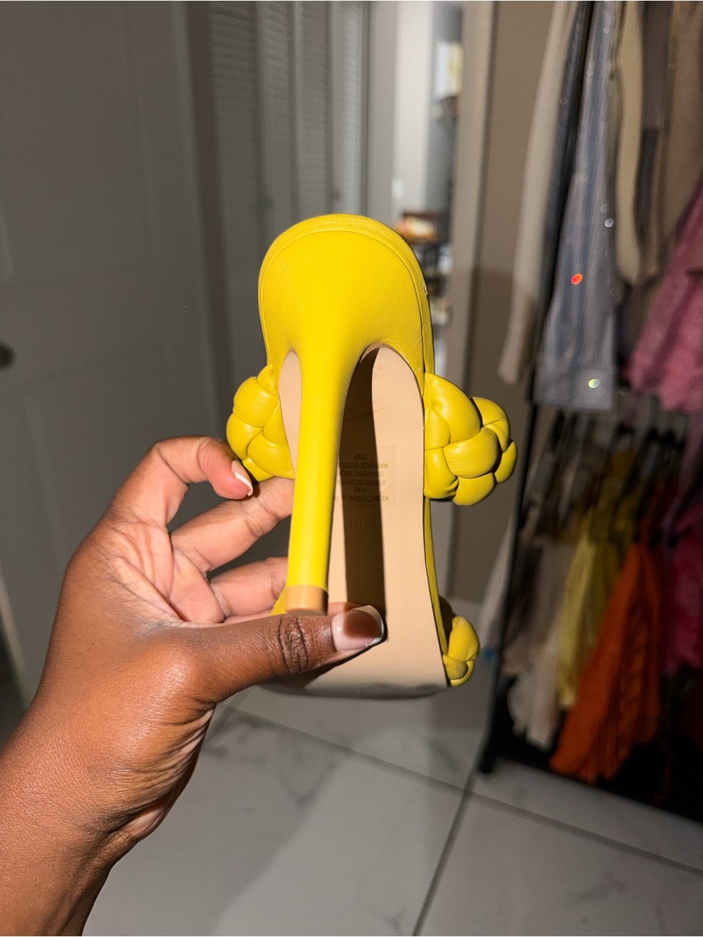 Steve Madden Bright Yellow Braided Double-Strap Slide - Picture 3 of 6